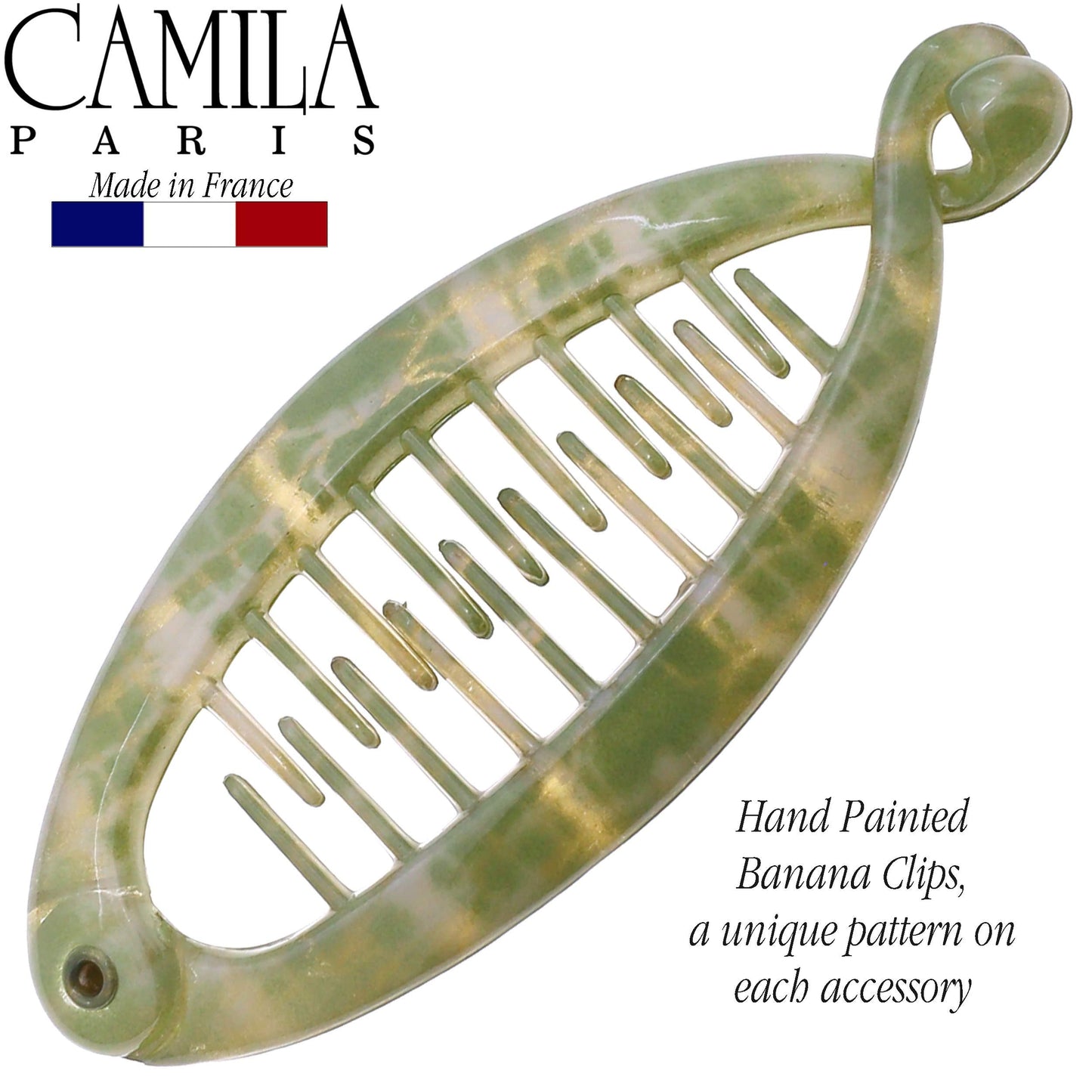 Camila Paris CP3107 French Extra Small Banana Clip Hair Comb for Fine Hair, Classic Banana Clips Hair for Thin Hair Ponytail Holder Interlocking Beauty & Personal Care Camila