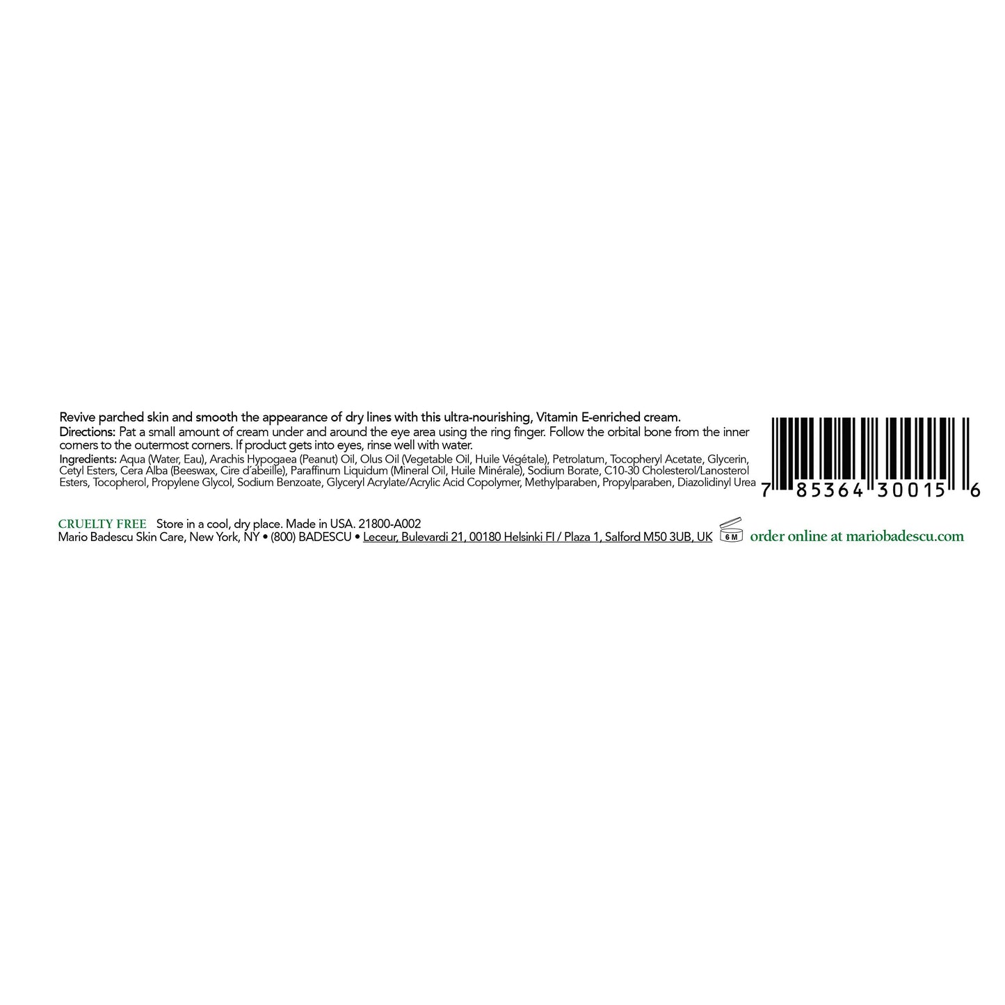 Mario Badescu Special Eye Cream V for Dry or Sensitive Skin, Ultra-rich, Vitamin E-packed Eye Moisturizer with Nourishing Oils for Daily Care, Pack Beauty & Personal Care Mario Badescu