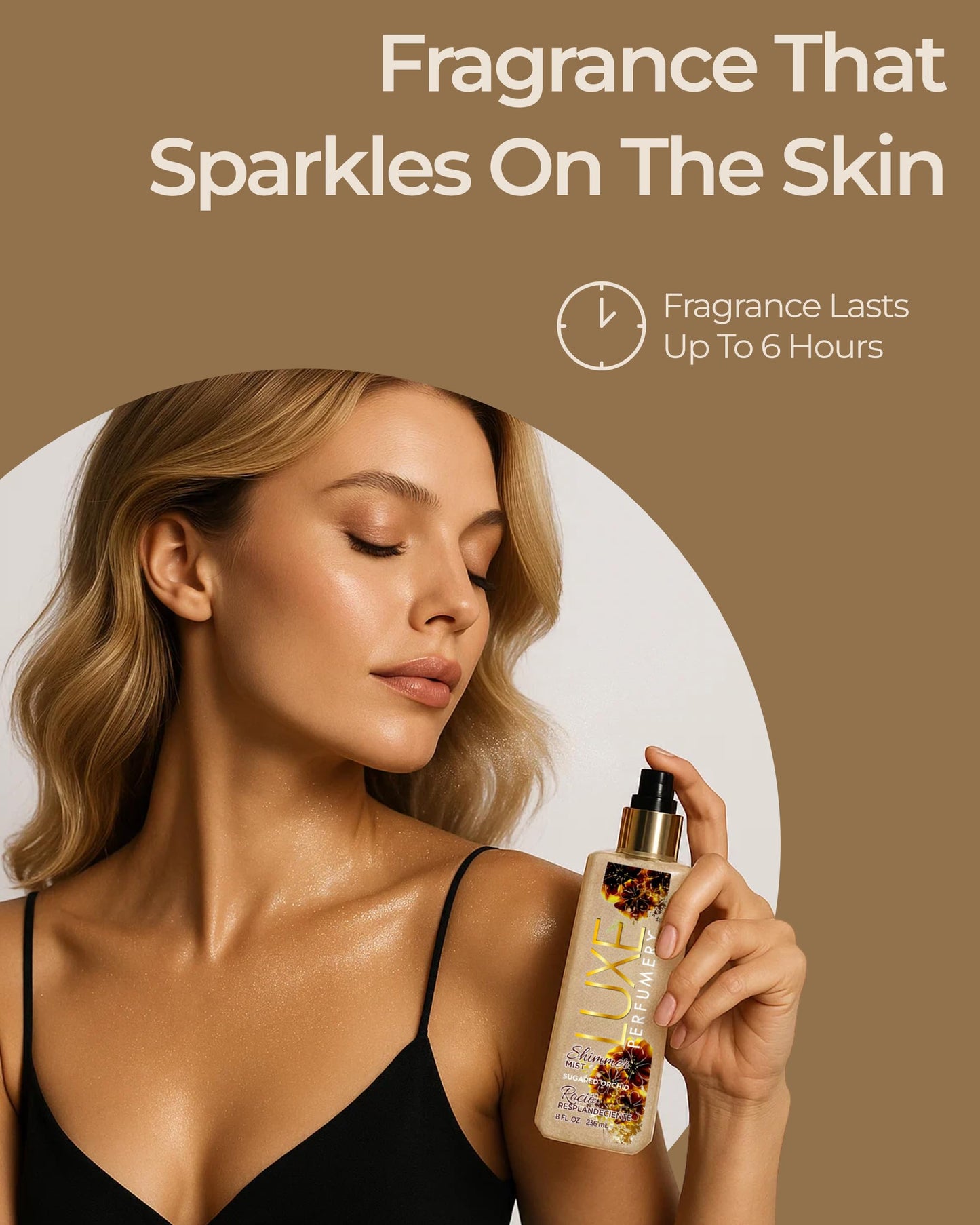 Luxe Perfumery Sugared Orchid Shimmer Body Mist - Long-Lasting Perfume Spray with Glittering Shine, Juicy Citrus & White Orchid Notes, Radiant Glow Beauty & Personal Care Luxe Perfumery