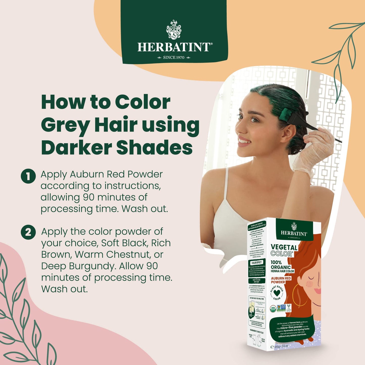Herbatint Henna Color Organic Hair Dye - Plant-Based Henna Powder & Herbal Formula - Vegan - Soft Black - 3.5oz Beauty & Personal Care Herbatint