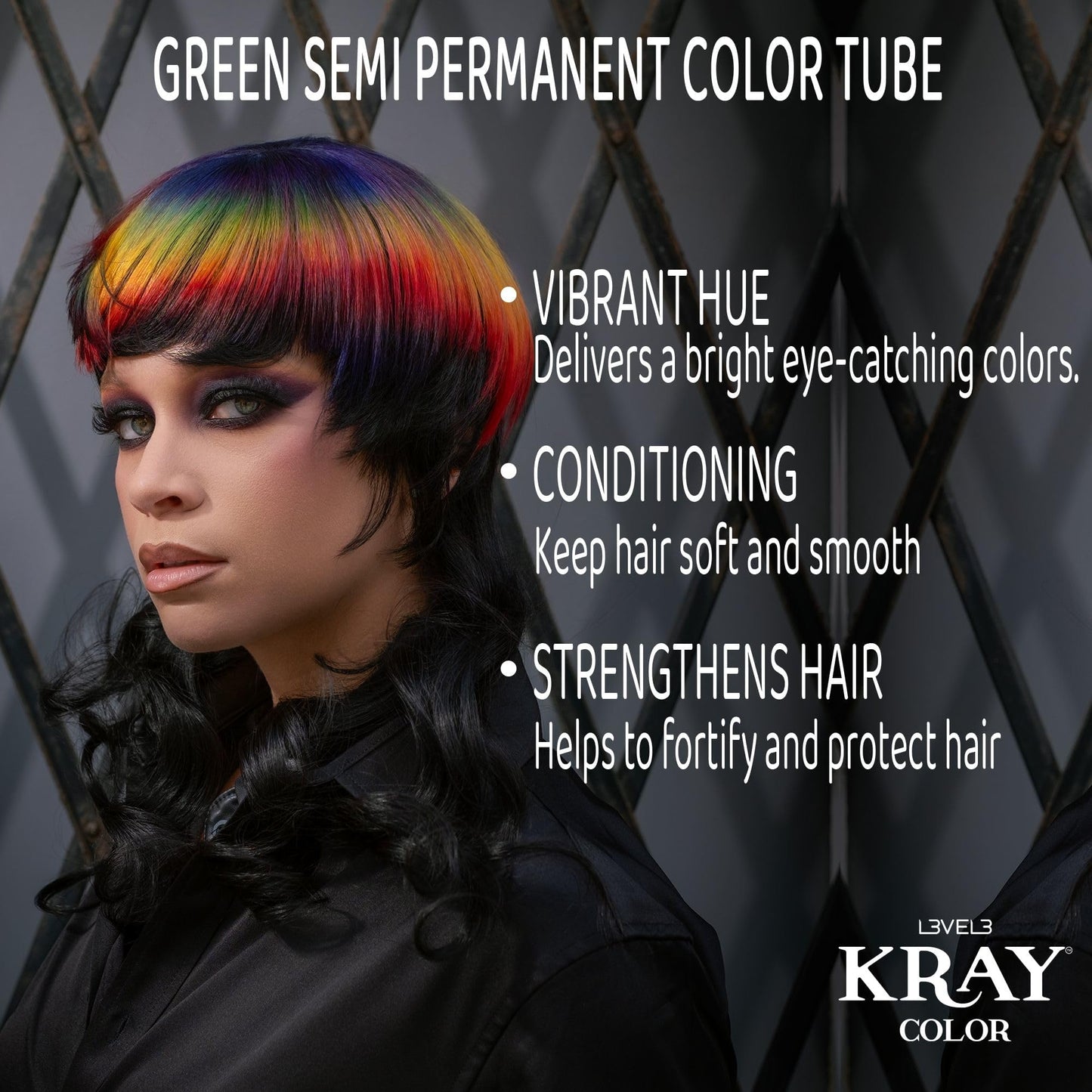 L3 - Level 3 Kray Semi Permanent Hair Color - Semi Permanent Hair Dye with Aloe Vera - Green Beauty & Personal Care L3