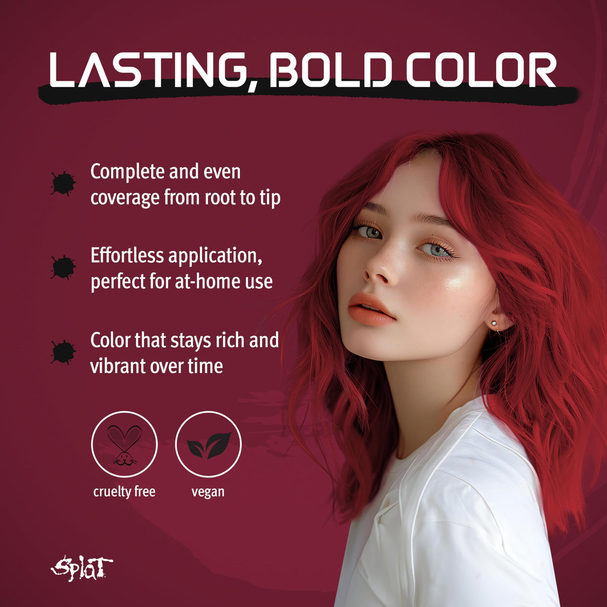 Splat Crimson Obsession Semi Permanent Hair Dye Kit with Bleach, 1 Application, Includes Red Hair Dye, Oxide & Bleach Powder, Vegan & Cruelty Free Beauty & Personal Care Splat