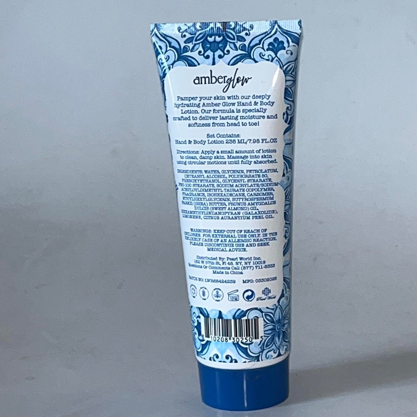 Amber Glow Aqua Blue Hand & Body Lotion, Deeply Hydrating, 7.98 Fl Oz Beauty & Personal Care Amber Glow