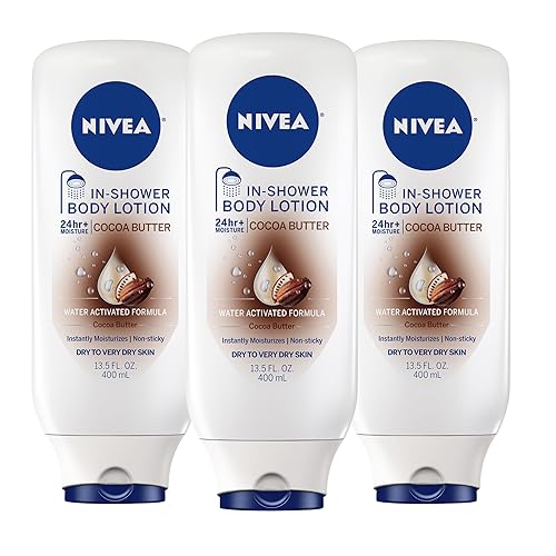 NIVEA Cocoa Butter In Shower Lotion, Water Activated In Shower Moisturizer for Dry Skin to Very Dry Skin, 13.5 FL OZ, Pack of 3 Beauty & Personal Care NIVEA