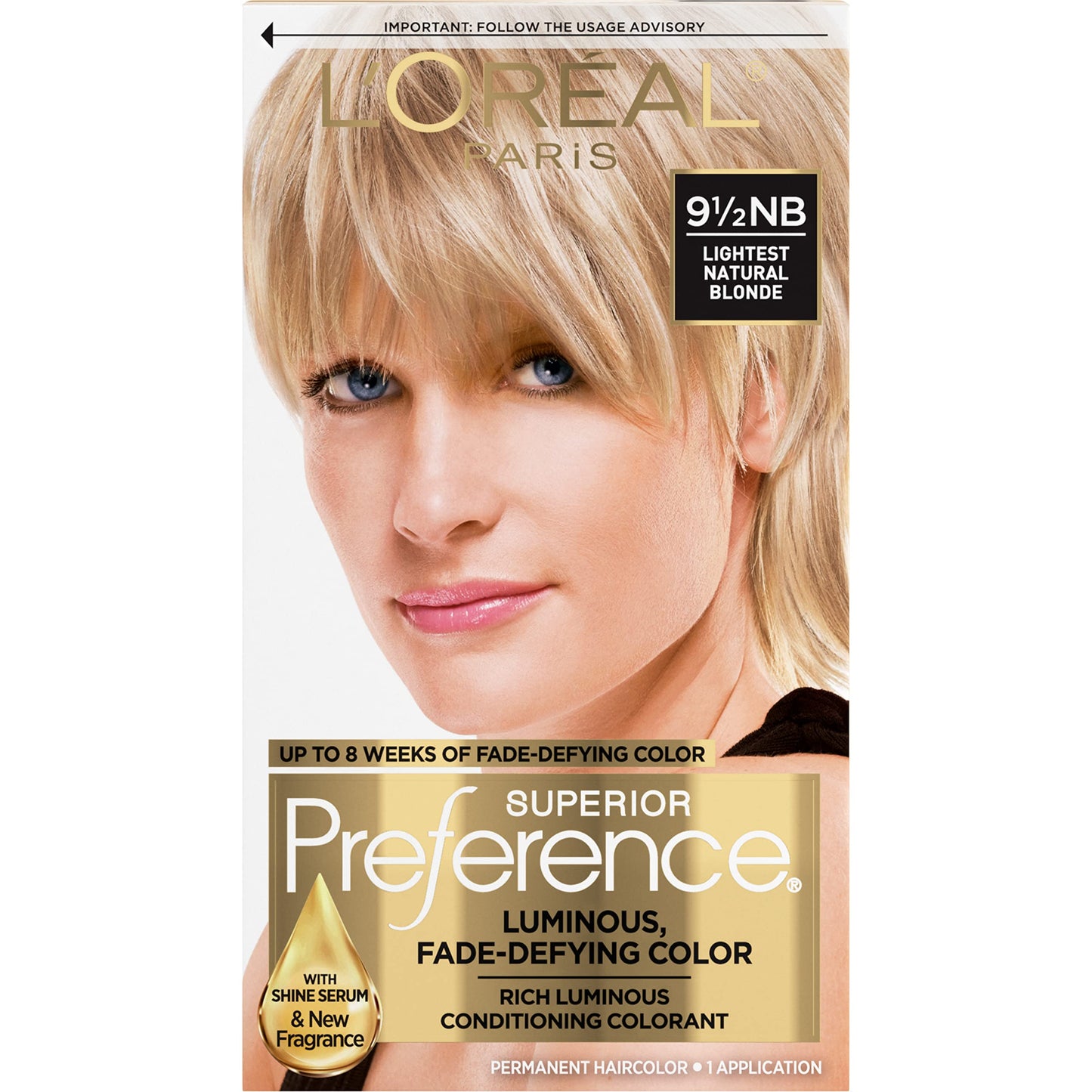 L'Oreal Paris Superior Preference Fade-Defying + Shine Permanent Hair Color, 9.5NB Lightest Natural Blonde, Pack of 1, Hair Dye Beauty & Personal Care L'Oreal Paris