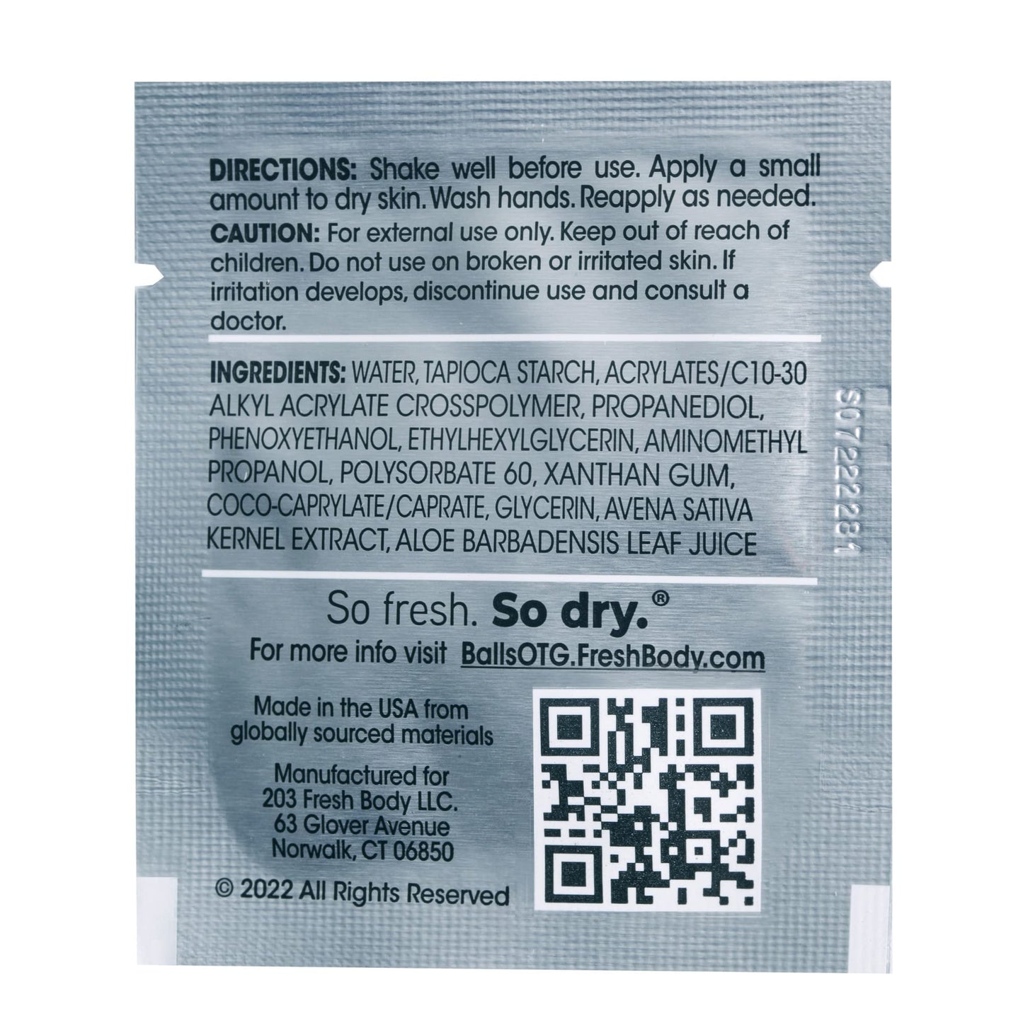 Fresh Balls On-The-Go Anti Chafing Lotion, 0.07oz Travel Size (15 Pack) Ball Deodorant for Men and Soothing Chafing Cream to Powder Hygiene for Groin Beauty and Personal Care Fresh Body FB