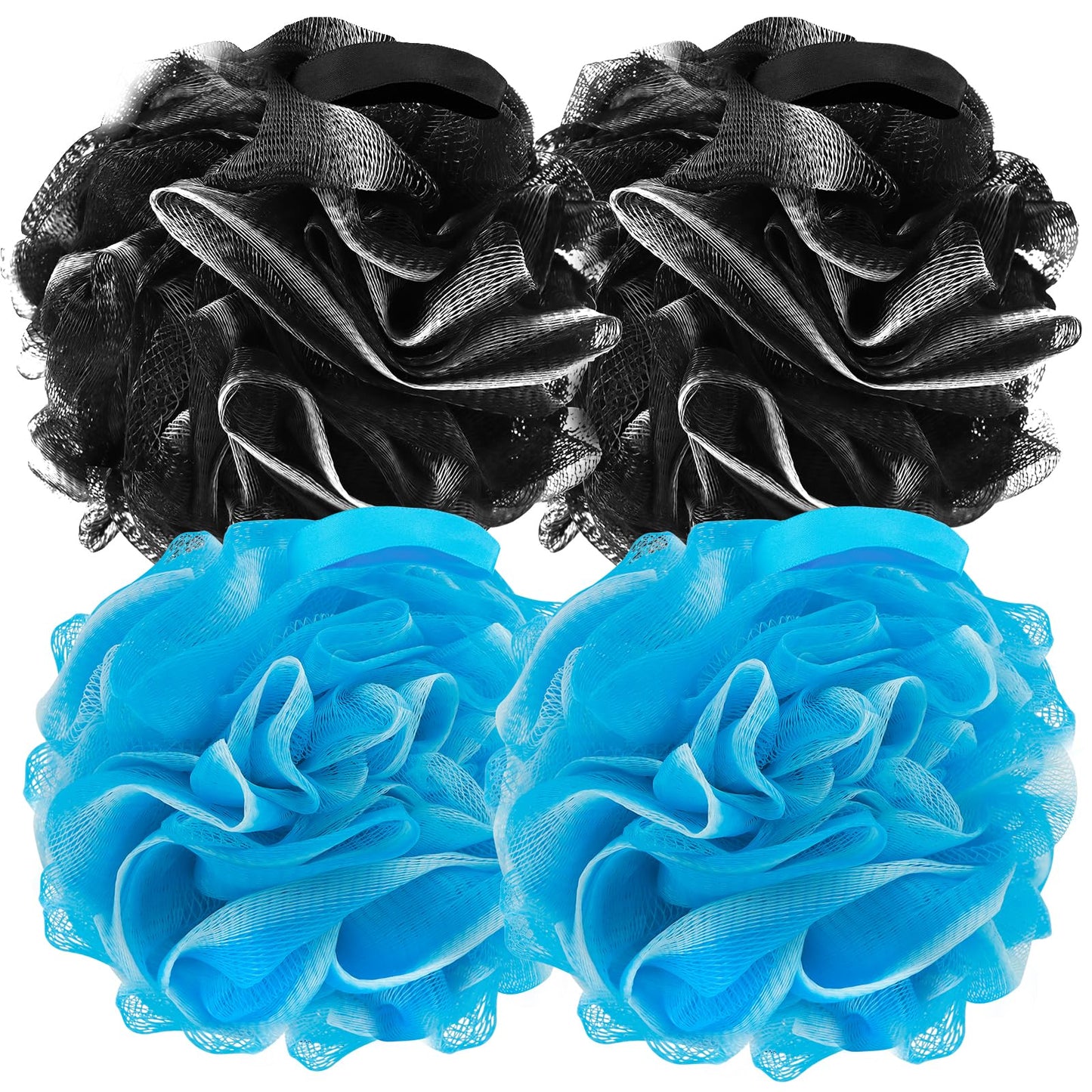 FARMOGA Bath Loofah Sponge Body Scrubber Shower Sponge Exfoliating Mesh Pouf Shower Ball Bath Sponges for Women and Men Bathing Accessories (4Pack 50G Beauty and Personal Care Farmoga Default Title