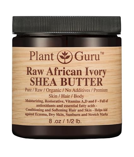 African Shea Butter Raw Unrefined 100% Pure Natural Organic Ivory Grade A - 8 oz - DIY Body Butters, Lotion, Cream, lip Balm & Soap Making Supplies Beauty & Personal Care Plant Guru