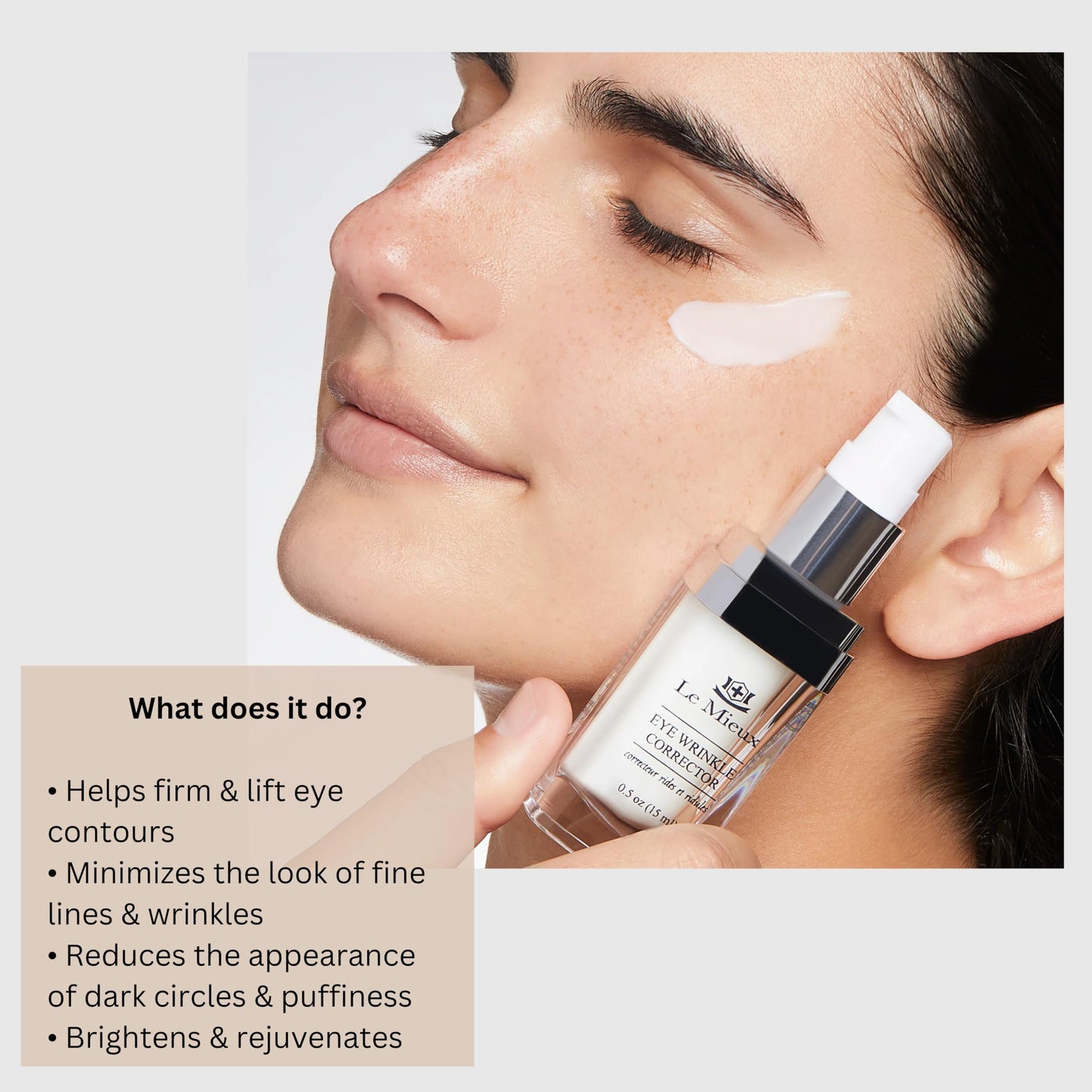 Le Mieux Eye Wrinkle Corrector Cream - Hyaluronic Acid Moisturizer for Eyes with 7 Potent Peptides & Amino Acids, Under Eye Corrector Cream (0.5 oz Beauty & Personal Care Le Mieux