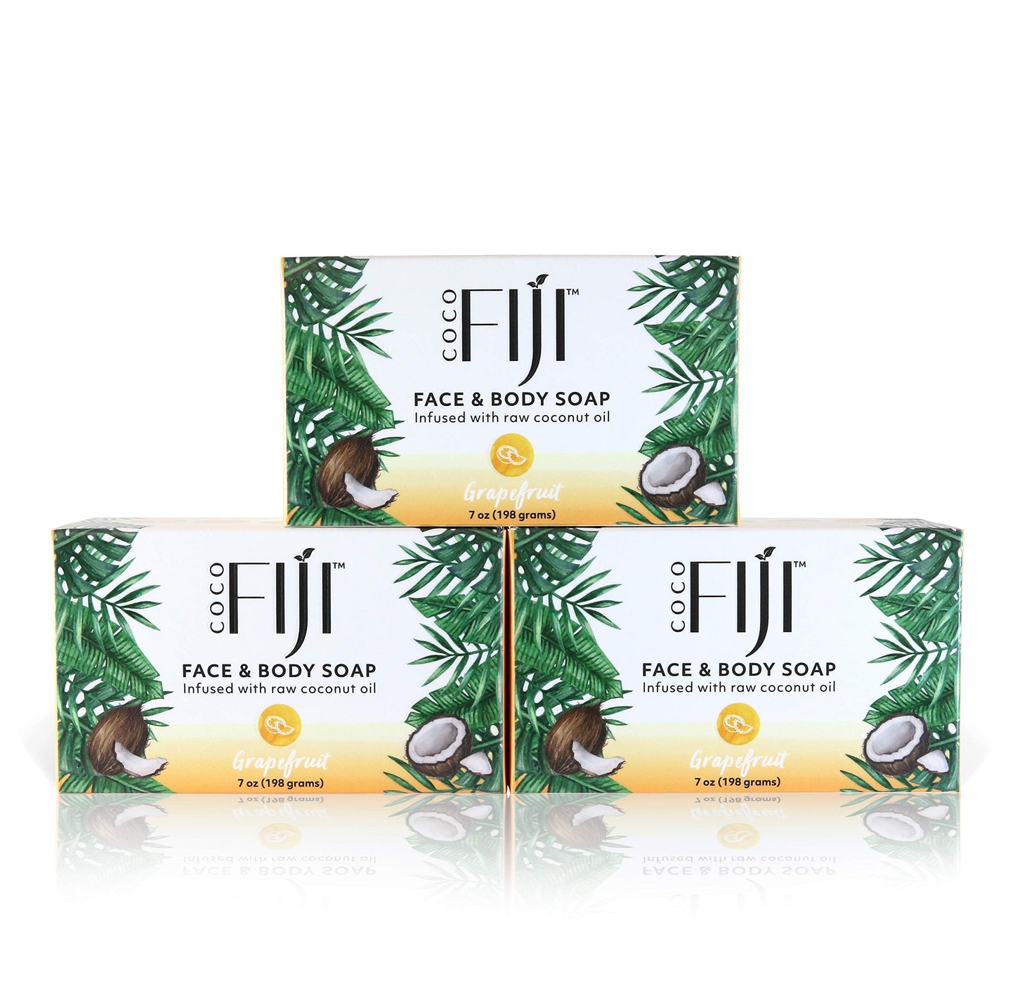 Coco Fiji Soap Bar for Face and Body Infused With Organic Coconut Oil, Grapefruit, Essential Oil, Natural Soap for Moisturizing & Pore Purifying Skin Beauty & Personal Care Organic Fiji