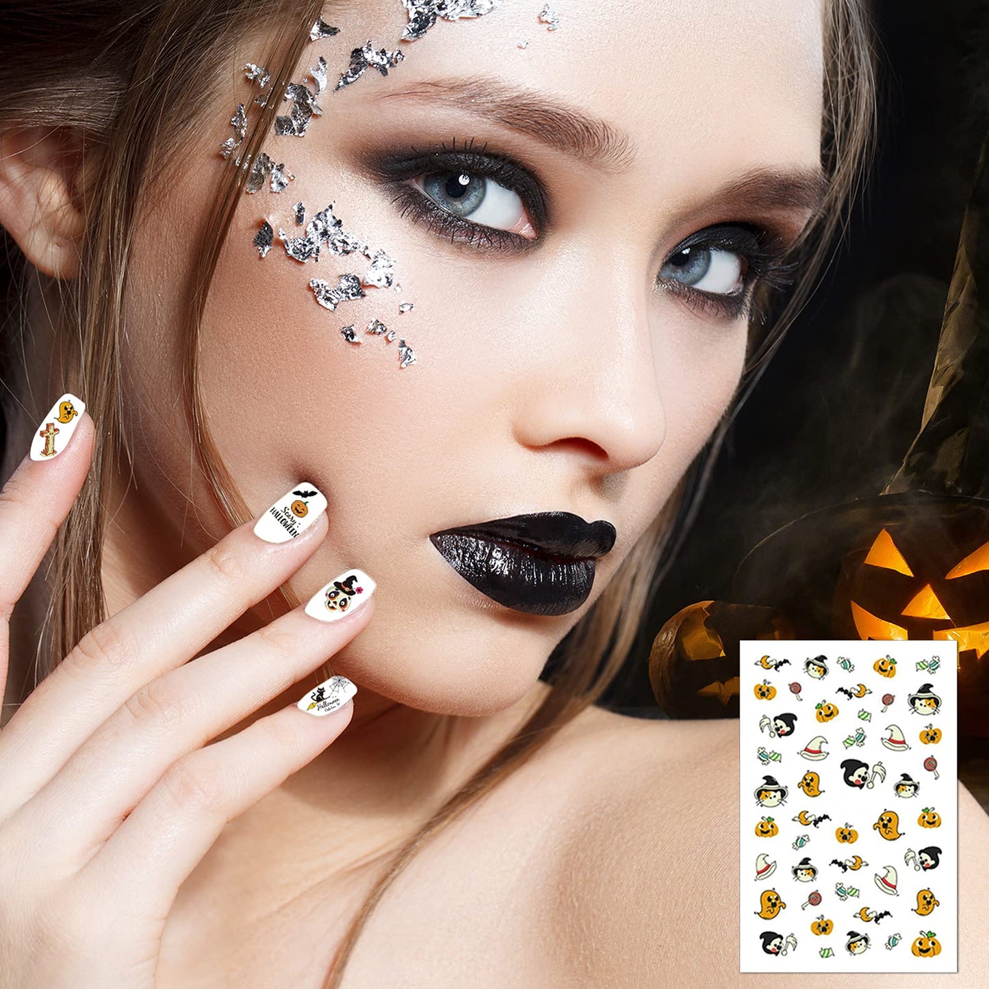 TailaiMei 10 Sheets Glow in The Dark Halloween Nail Stickers, Fluorescent Design Kids Nail Decals, Self-Adhesive DIY Nail Art Tips for Women Manicure Beauty & Personal Care TailaiMei