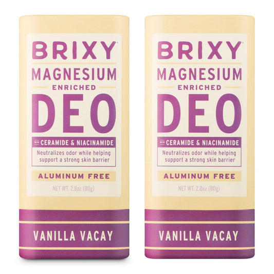 BRIXY Magnesium Deodorant, Ceramide & Niacinamide, Aluminum Free, Baking Soda Free, Plastic Free Packaging, Vegan and Certified Cruelty Free, Patent Beauty and Personal Care BRIXY