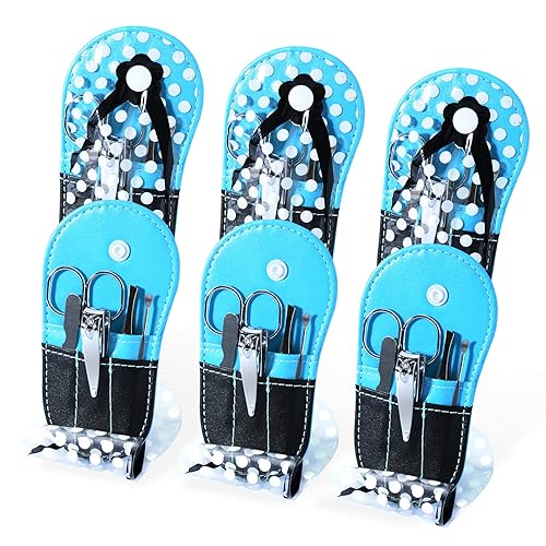 Spove Polka Dot Flip Flop Manicure Sets Manicure Kit Personal Care pack of 6 Blue Beauty & Personal Care SPOVE
