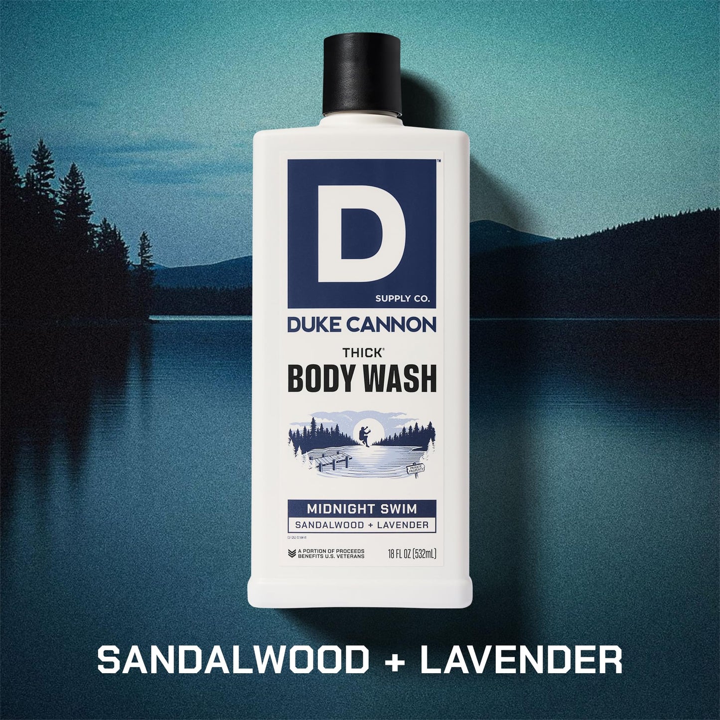 Duke Cannon Midnight Swim Body Wash - Thick High Viscosity Men's Body Wash, Exfoliating and Moisturizing Formula, Sea Grass and Sandalwood Scents Beauty & Personal Care Duke Cannon Supply Co.