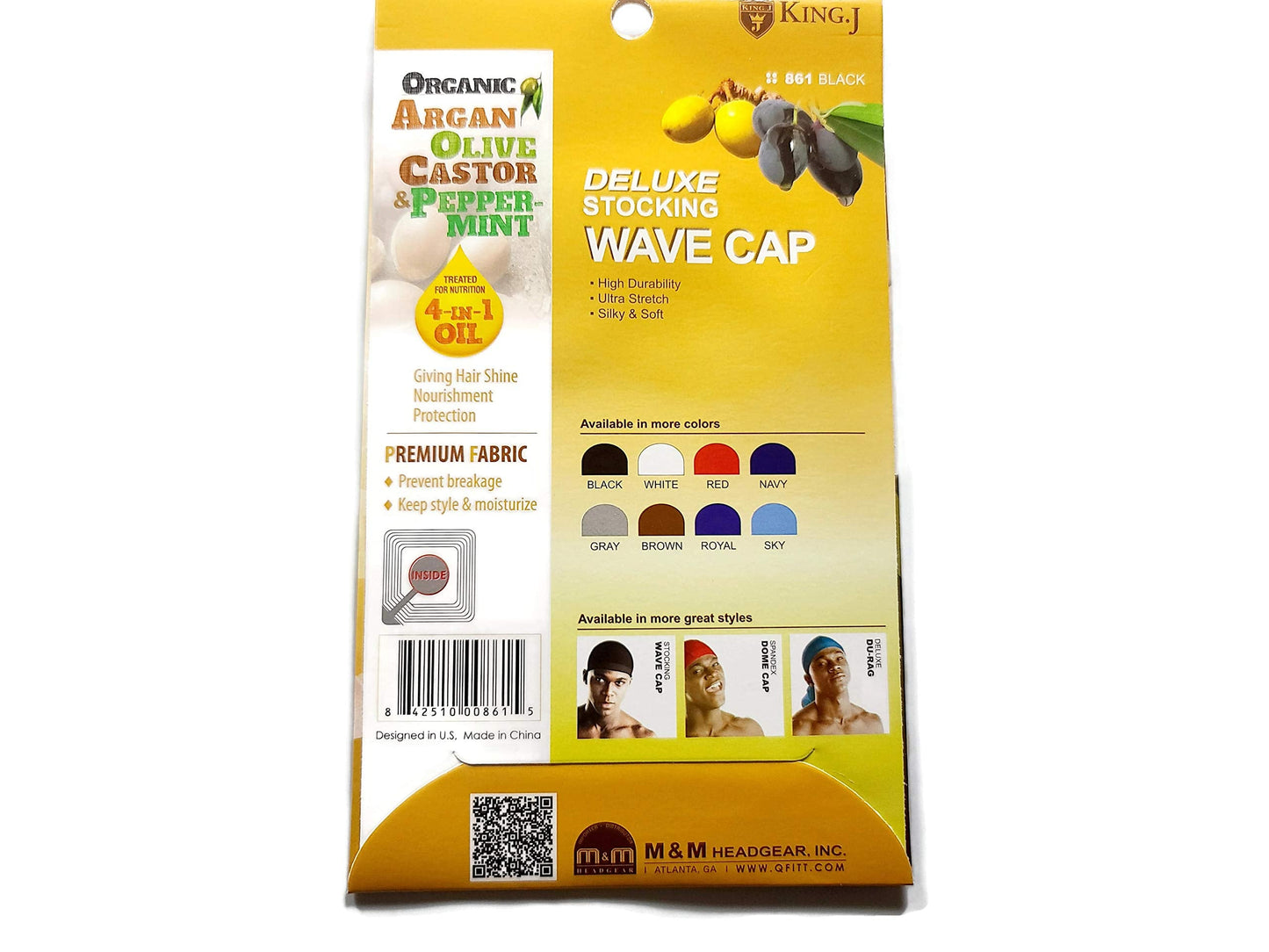Healthy Treated Wave Deluxe Stocking Wave Cap Black (6 Packs) Beauty and Personal Care King.J