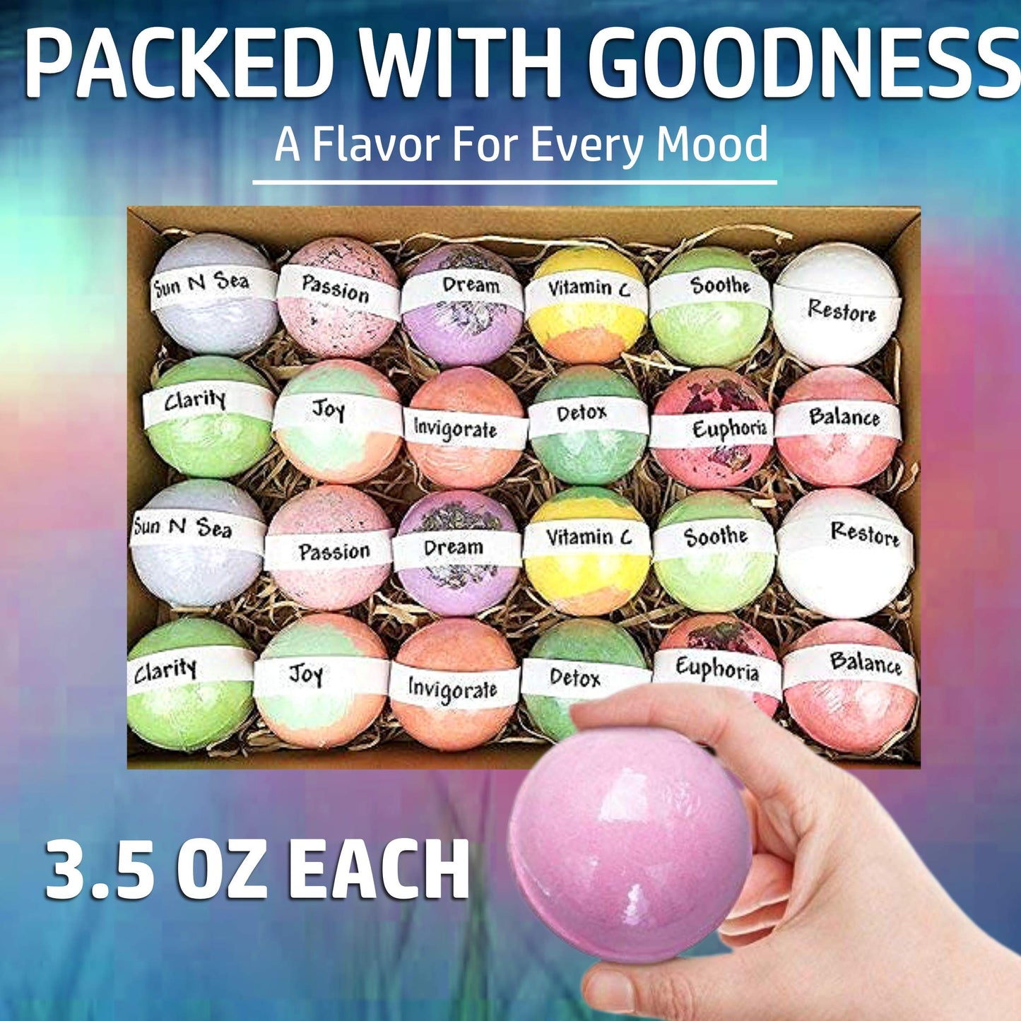Bulk Bath Bombs Gift Set - 24 Nurture Me Organic Bath Bomb Kit - Moisturizing Bath Bombs Bath Gift Set - Best Birthday Gifts for Women, Mom, Girls… Beauty & Personal Care Nurture Me Organics