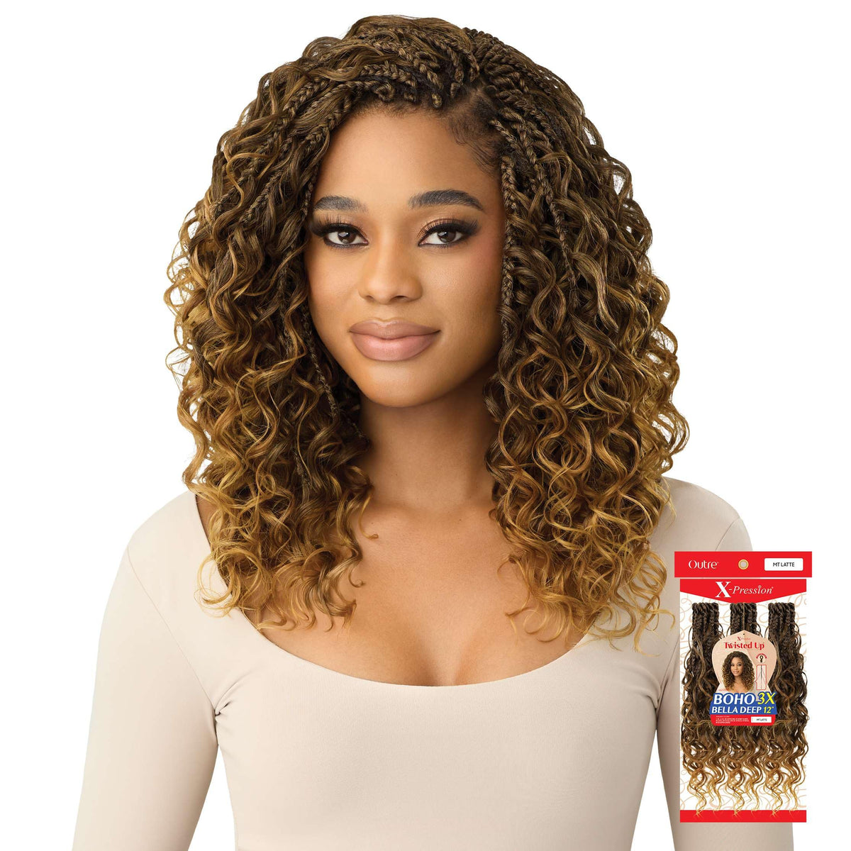 Outre X-Pression Twisted Up - Boho Bella Deep 12" 3X (DARK BROWN 2)
