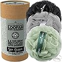 Temple Spring Recycled Luffa Sponges, Bathroom Shower Accessories, Loofa Bath Sponge, Exfoliating Body Scrubber Exfoliator Pouf, Shower Scrubber Puff Beauty & Personal Care Temple Spring