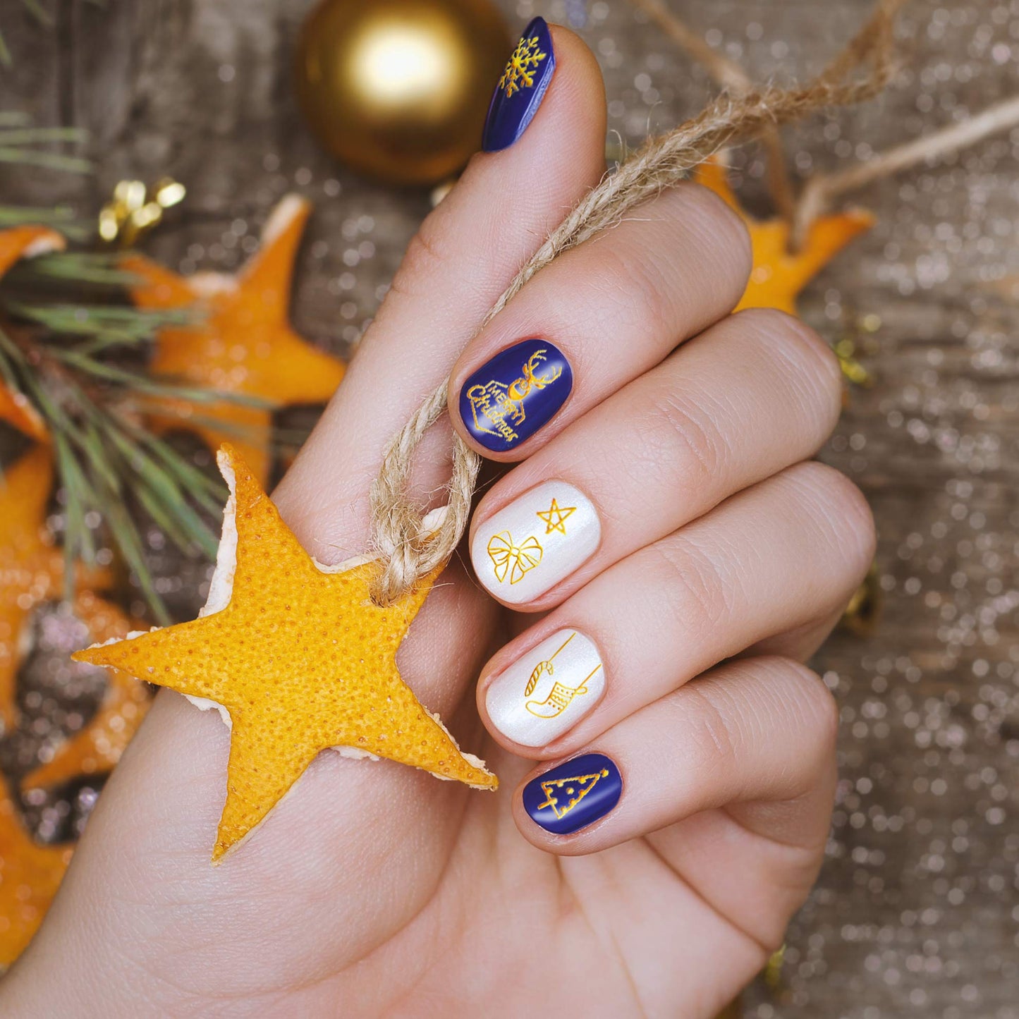 Adurself 12 Sheets Christmas Nail Art Decals Xmas 3D Nail Self-Adhesive Stickers Santa Claus Reindeer Snowflakes Snowmen for Women Girls Kids Beauty & Personal Care Adurself