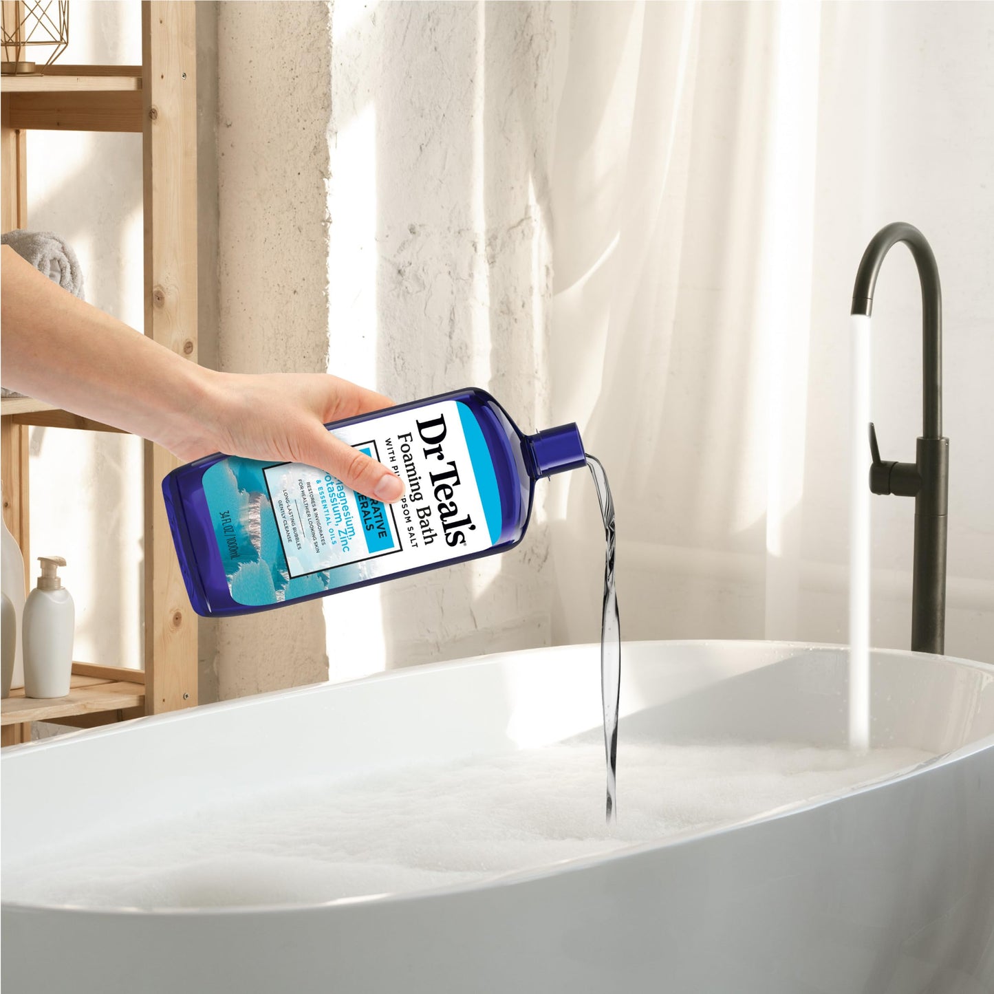 Dr Teal's Foaming Bath with Pure Epsom Salt, Restorative Minerals with Magnesium, Potassium, Zinc & Essential Oils, 34 fl oz (Pack of 4) Beauty and Personal Care Dr Teal's