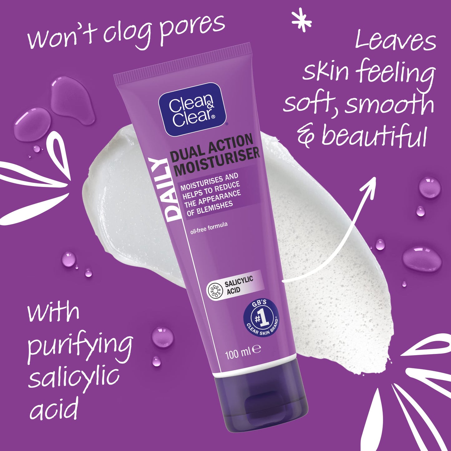 Clean and Clear Dual Action Moisturiser - 100 ml Beauty & Personal Care Clean & Clear