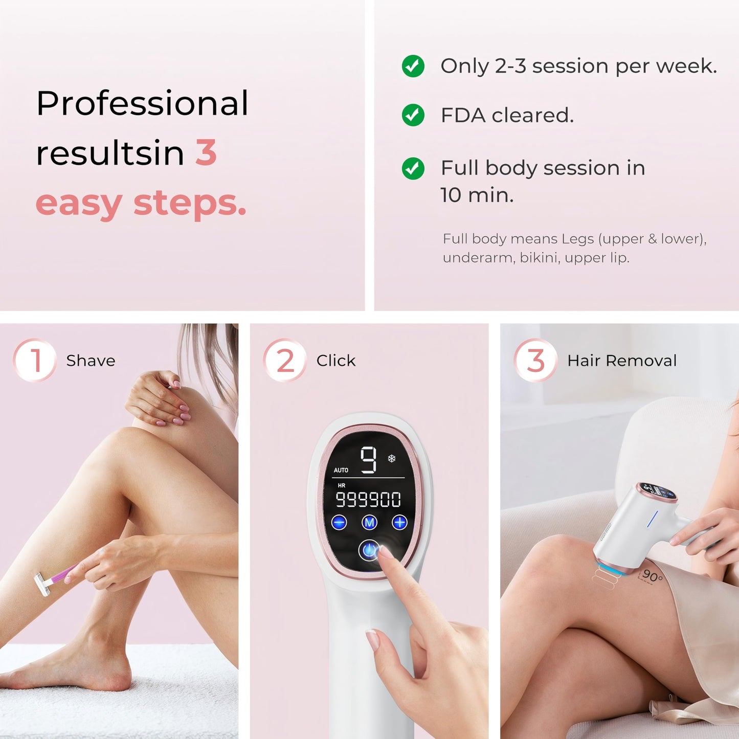 Finequin Laser Hair Removal for Women & Men, 45°F Ice-Cooling Contact, Safe & Virtually Painless Alternative to Salon IPL Hair Removal Device Beauty and Personal Care Finequin