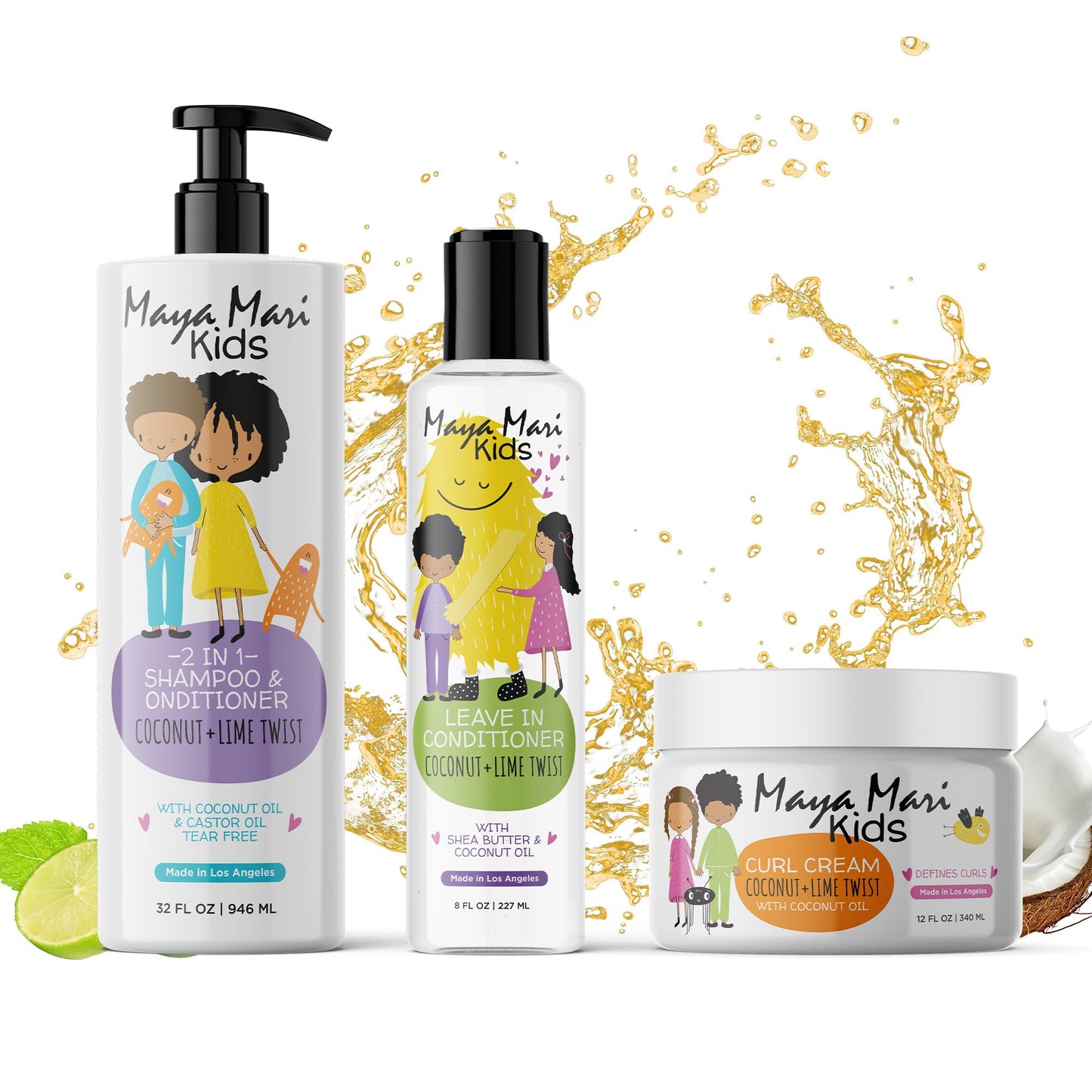 Kids Curly Hair Gift Set | 2-in-1 Kids Shampoo & Conditioner, Curl Cream, & Leave-In Conditioner | Shea Butter, Tear-Free, Frizz Control Beauty & Personal Care MAYA MARI