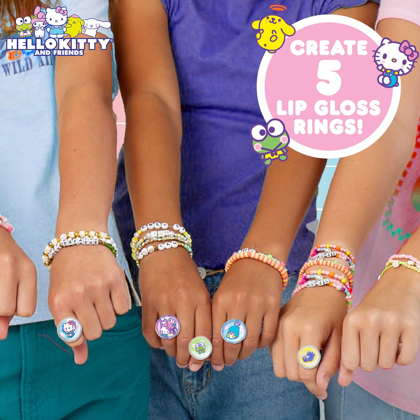 Horizon Group USA Sanrio Hello Kitty and Friends Shimmer Lip Gloss Making Kit, Makes 5 Hello Kitty Glitter Lip Gloss Rings, DIY Hello Kitty Lip Gloss Beauty & Personal Care Horizon Group USA