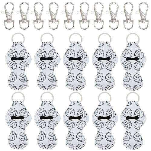 allydrew 10 Pack Chapstick Holder Keychain, Keyring for Lip Balm Lip Gloss Lipstick with 10 Pieces Metal Keyring Clasps, Volleyball Beauty & Personal Care allydrew