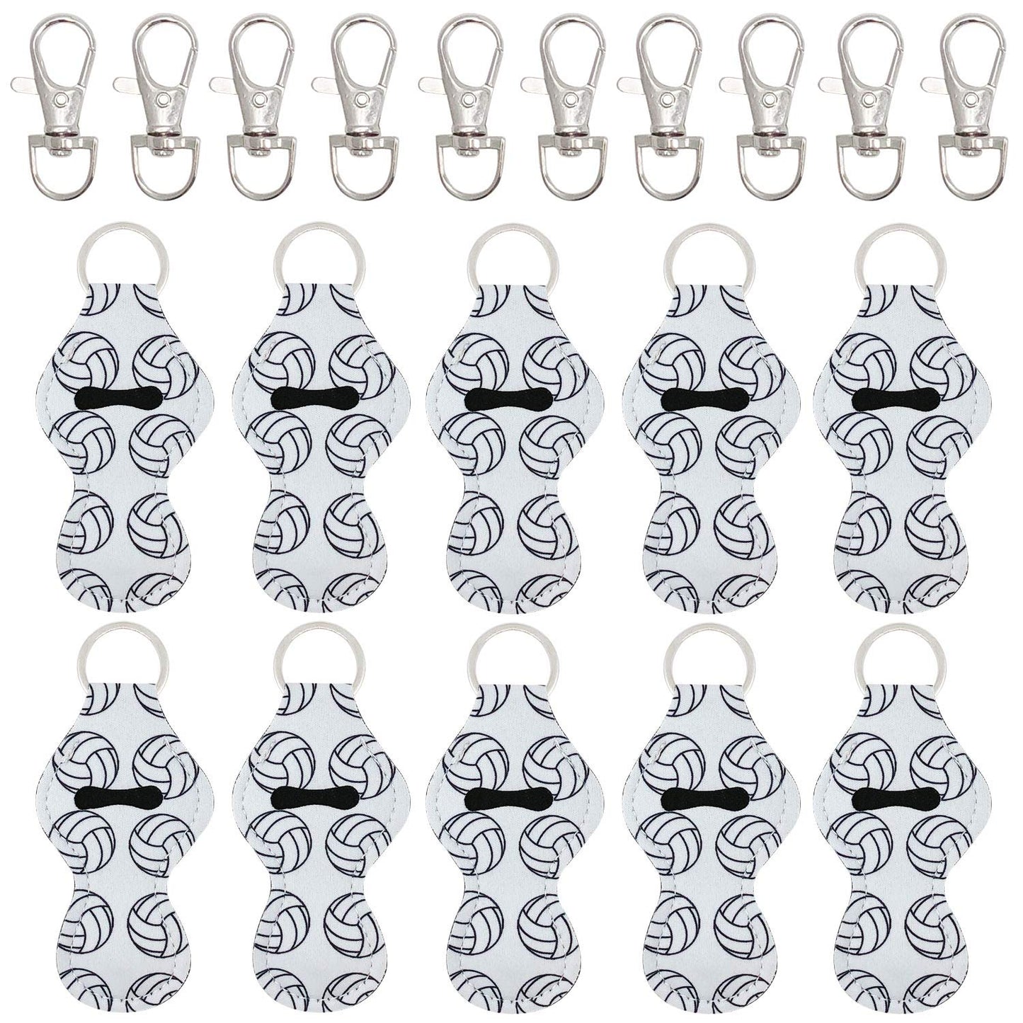 allydrew 10 Pack Chapstick Holder Keychain, Keyring for Lip Balm Lip Gloss Lipstick with 10 Pieces Metal Keyring Clasps, Volleyball Beauty & Personal Care allydrew