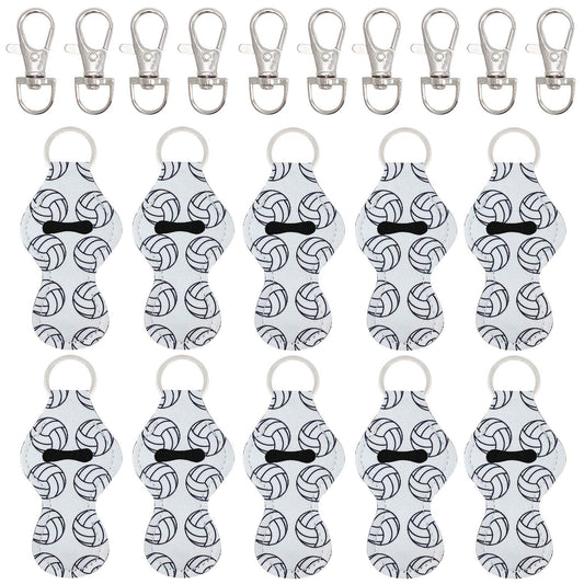 allydrew 10 Pack Chapstick Holder Keychain, Keyring for Lip Balm Lip Gloss Lipstick with 10 Pieces Metal Keyring Clasps, Volleyball Beauty & Personal Care allydrew