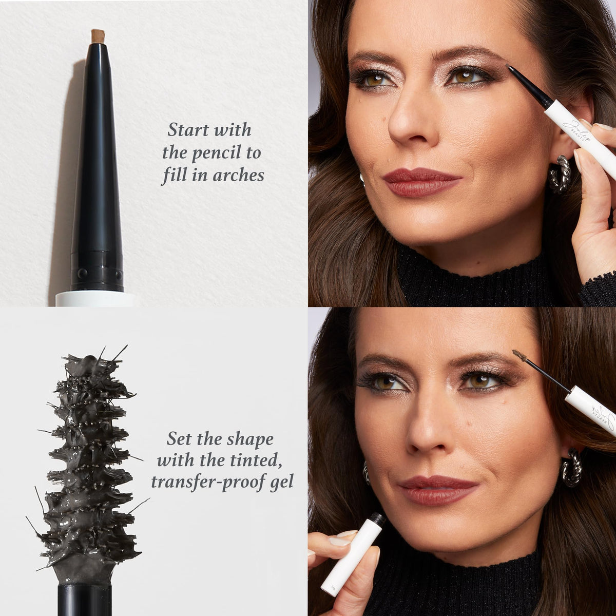 Julep Brow 101 Sculpting Pencil & Tinted Brow Gel, Dual-Ended, Dark Brown