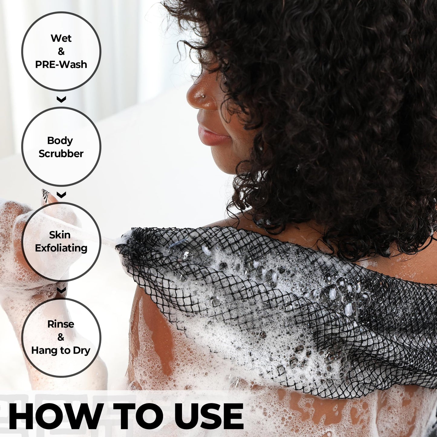 African Net Sponge Authentic - Exfoliating Back Scrub Bath Sponge with Knots - Afro Scrub Body Scrubber Exfoliator Washcloth - African Body Care Daily Beauty and Personal Care RelaxScene