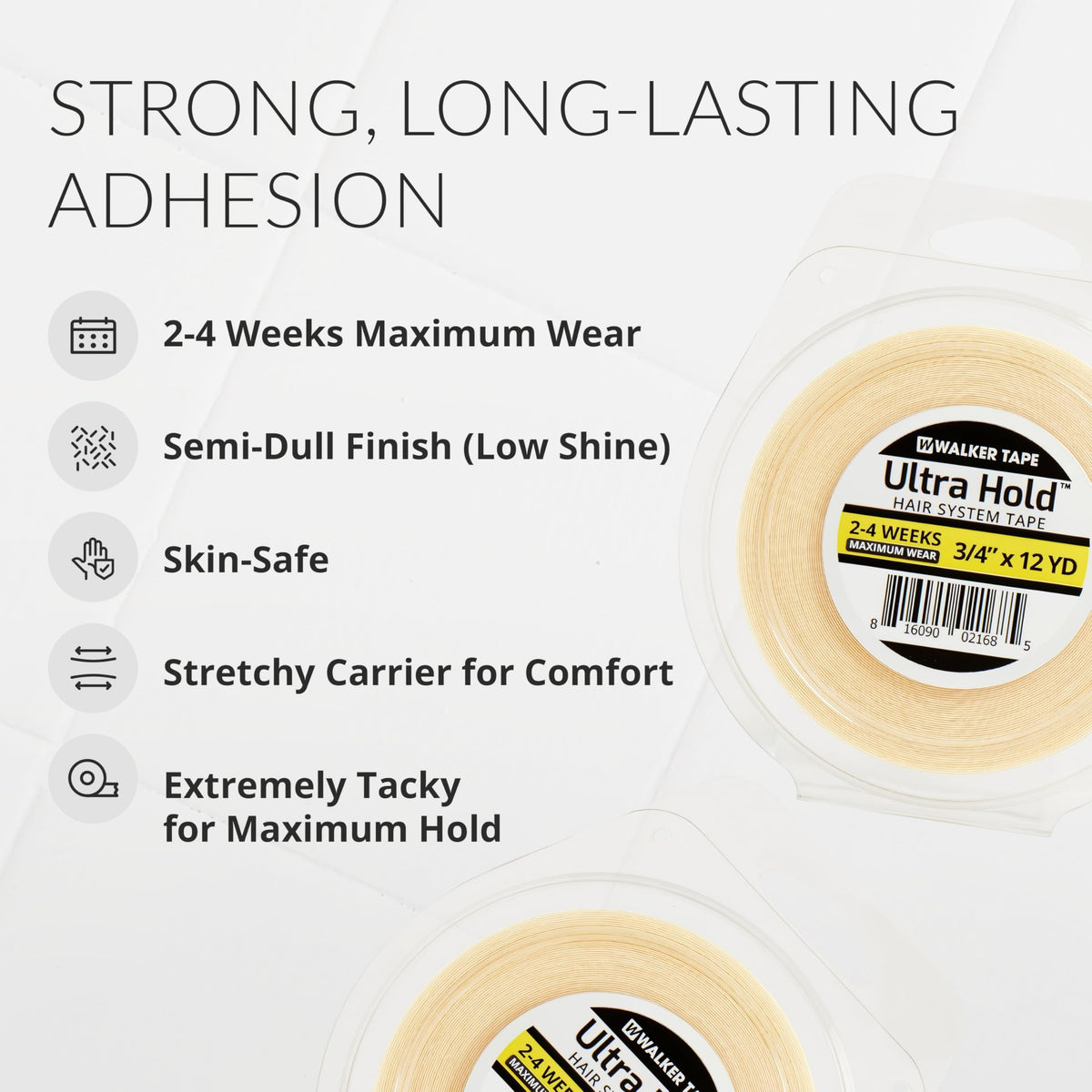 Walker Tape Ultra Hold Hair System Tape Roll 3/4" x 12 Yards, Strong Double Sided Wig Tape for Lace Systems, Hair Extensions Human Hair, Long Lasting