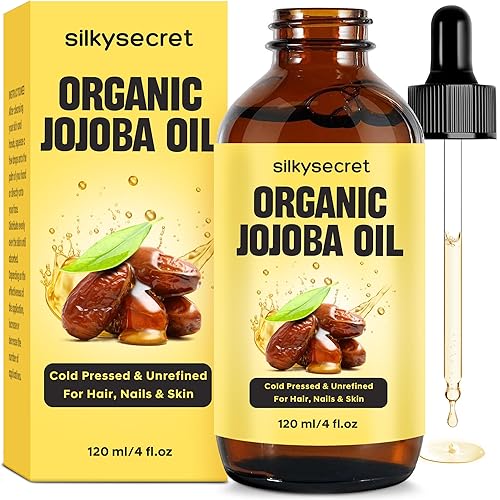 SilkySecret Organic Jojoba Oil, Natural Moisturizing and Conditioning Oil, Jojoba Oil for Hair Growth, Massage Oil, Cold Pressed Carrier Oil Beauty & Personal Care SilkySecret