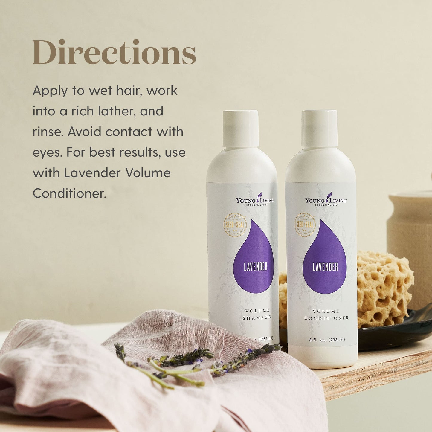 Young Living Lavender Volume Shampoo Essential Oils - Cleanses and Nourishes Fine Hair - 8 fl oz - Gently Cleanses Fine Hair for a Boost of Body Beauty & Personal Care Young Living