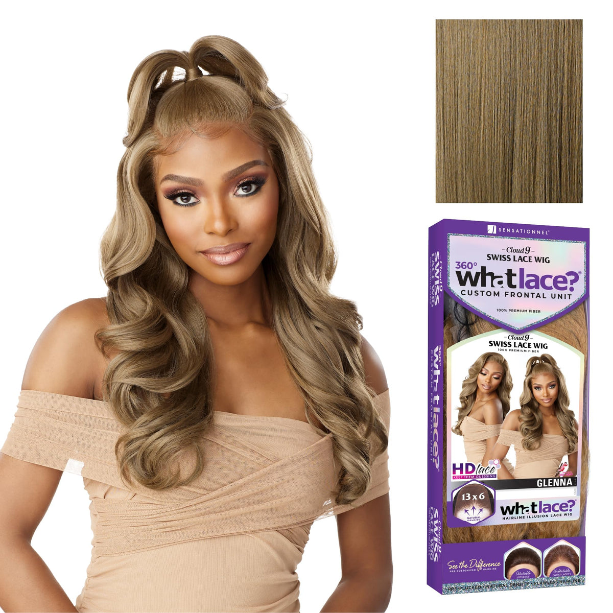 Sensationnel What Lace 13x6 Wig-Glenna, LIGHTASHBROWN