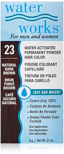Water Works Water Activated Permanent Powder Hair Color for Men and Women, #23 Natural Dark Brown Beauty & Personal Care Water Works