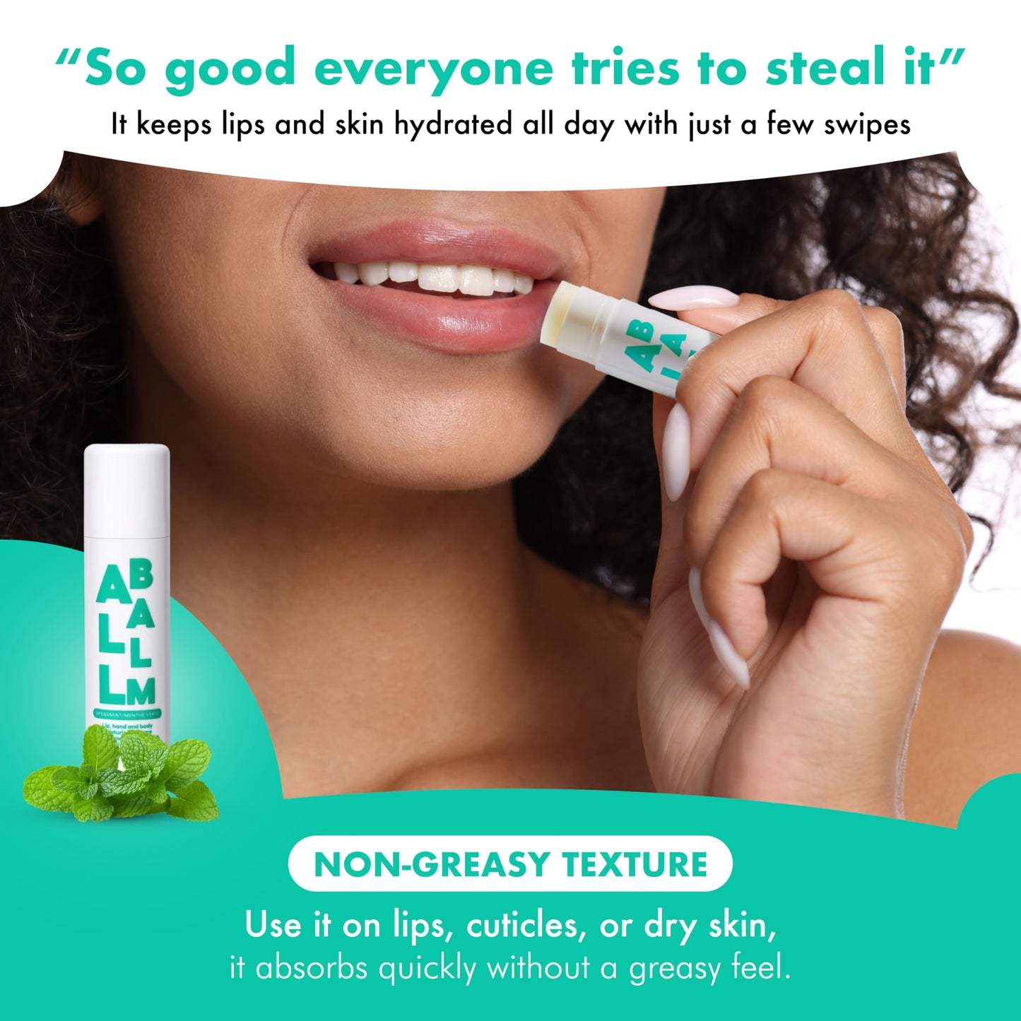 Zizia Spearmint Giant Multi All Balm Stick - Moisturizing and Hydrating Stick for Lips, Hands & Body - with Shea Butter, Jojoba Oil, Aloe Vera Beauty & Personal Care Zizia Botanicals
