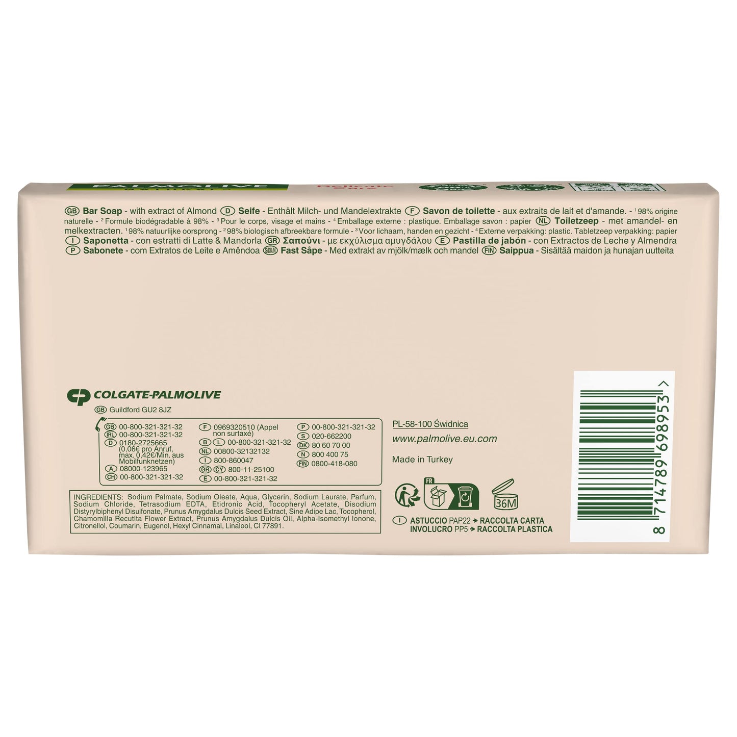 SOAP PALMOLIVE DELICATE CARE WITH ALMOND MILK 3X90G - 3 X 90G by Palmolive Beauty & Personal Care Palmolive