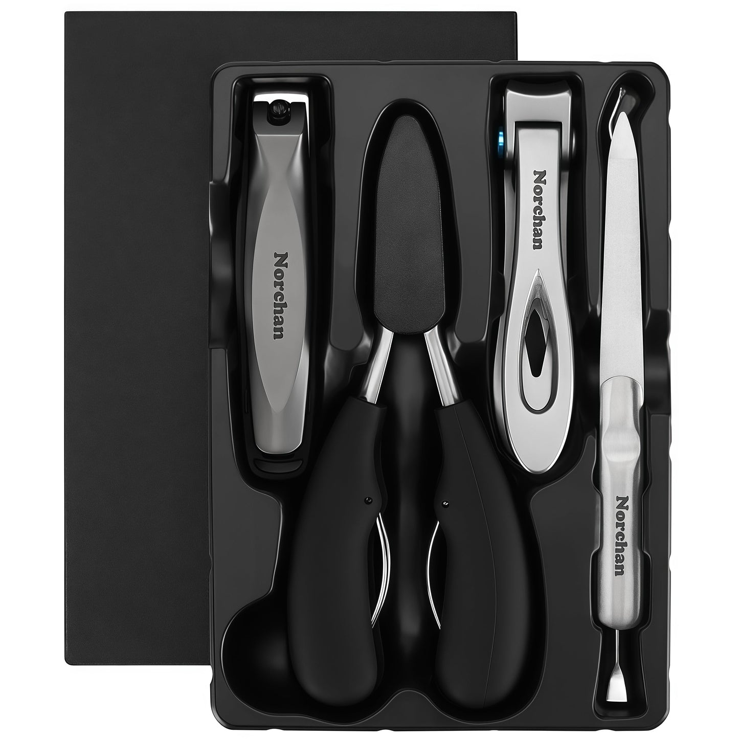NORCHAN Large Nail Clippers Set, 5-Piece Sharp Toenail and Fingernail Clippers with Nail File, Ideal for Men and Women (Premium, Big Size, Heavy-Duty Beauty & Personal Care Norchan
