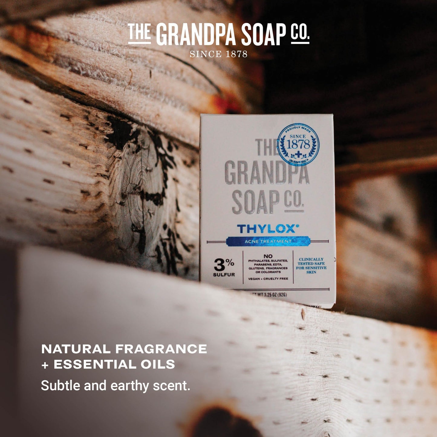 The Grandpa Soap Co. Thylox Acne Treatment Bar Soap - With 3% Natural Sulfur - Prevents and Eliminates breakouts - For Acne Prone Skin - Safe Beauty & Personal Care The Grandpa Soap Company