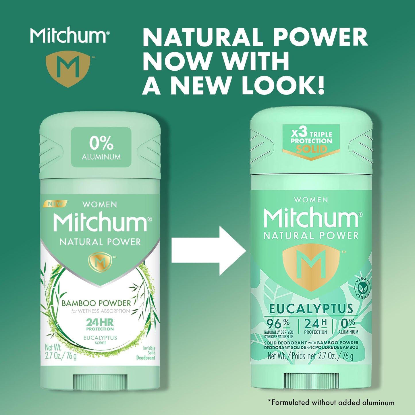 Mitchum Women’s Natural Power Deodorant Solid, Eucalyptus, 24HR Protection, Vegan, 2.7 oz Beauty and Personal Care Mitchum