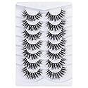 Mebver False Lashes Fake Eyelashes Cat Eye Lashes Faux Mink Lashes Natural Look 8D Fluffy Wispy Lashes That Look Like Extensions Pestañas Postizas D Beauty & Personal Care Mebver