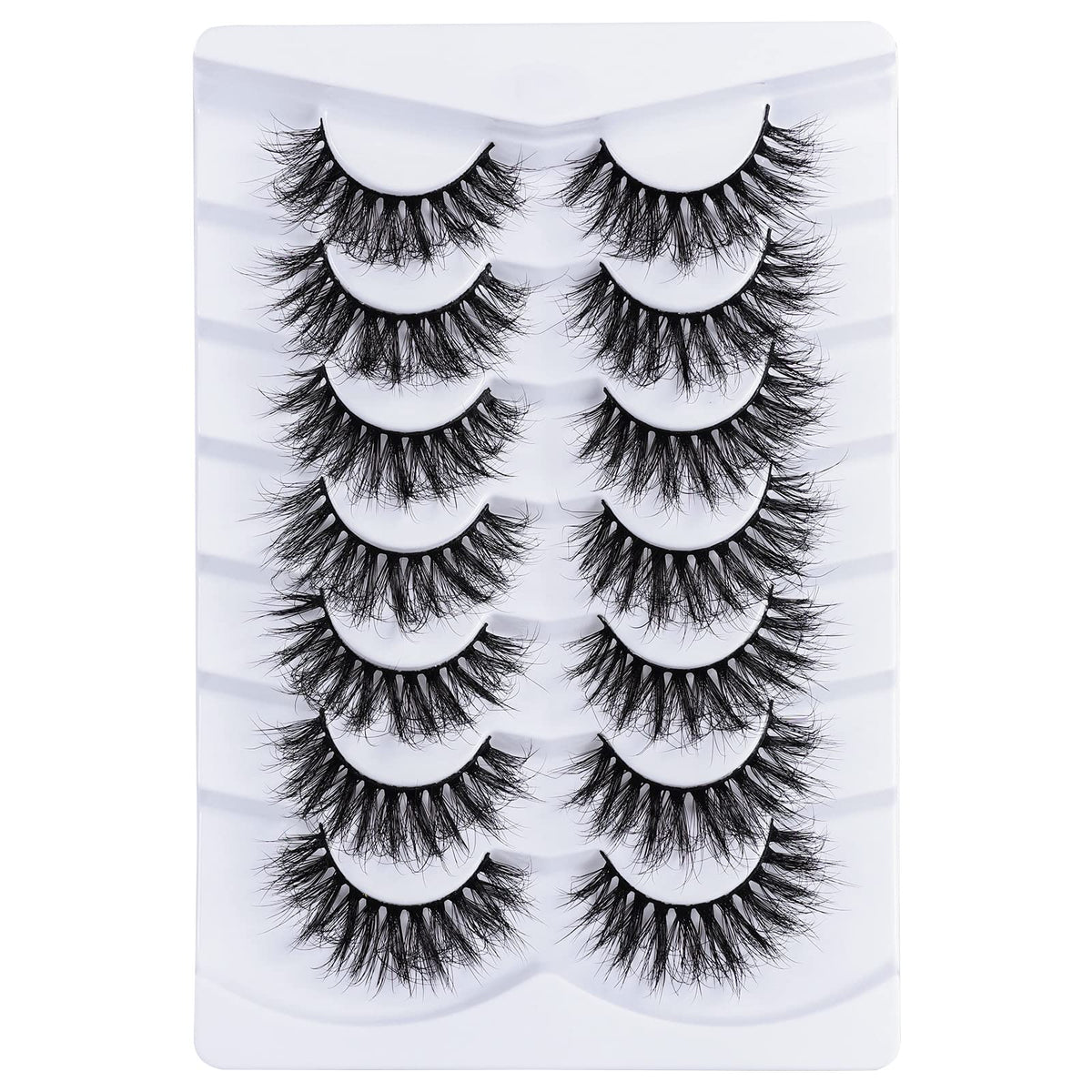Mebver False Lashes Fake Eyelashes Cat Eye Lashes Faux Mink Lashes Natural Look 8D Fluffy Wispy Lashes That Look Like Extensions Pestañas Postizas D Beauty & Personal Care Mebver