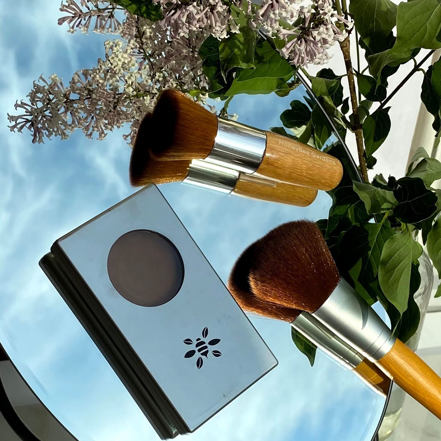 Honeybee Gardens Kabuki Brush/Bronzer Brush/Mini Buffer Brush | Bamboo Handle | Eco Friendly Beauty & Personal Care Honeybee Gardens