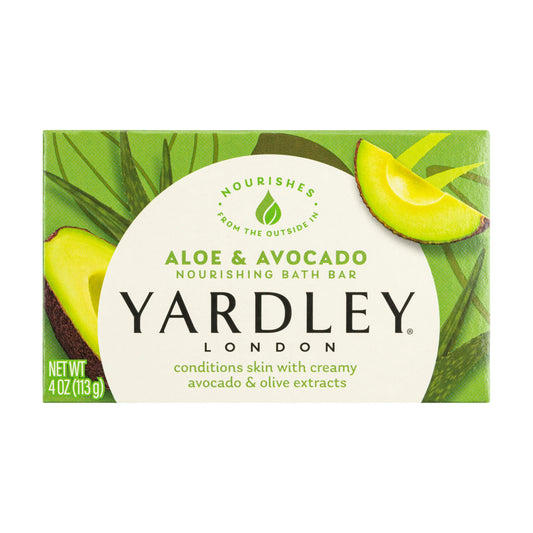 Yardley London Nourishing Bath Soap Bar Aloe & Avocado, Conditions Skin with Creamy Avocado & Olive Extracts, 4.0 oz Bath Bar, 1 Soap Bar Beauty & Personal Care Yardley