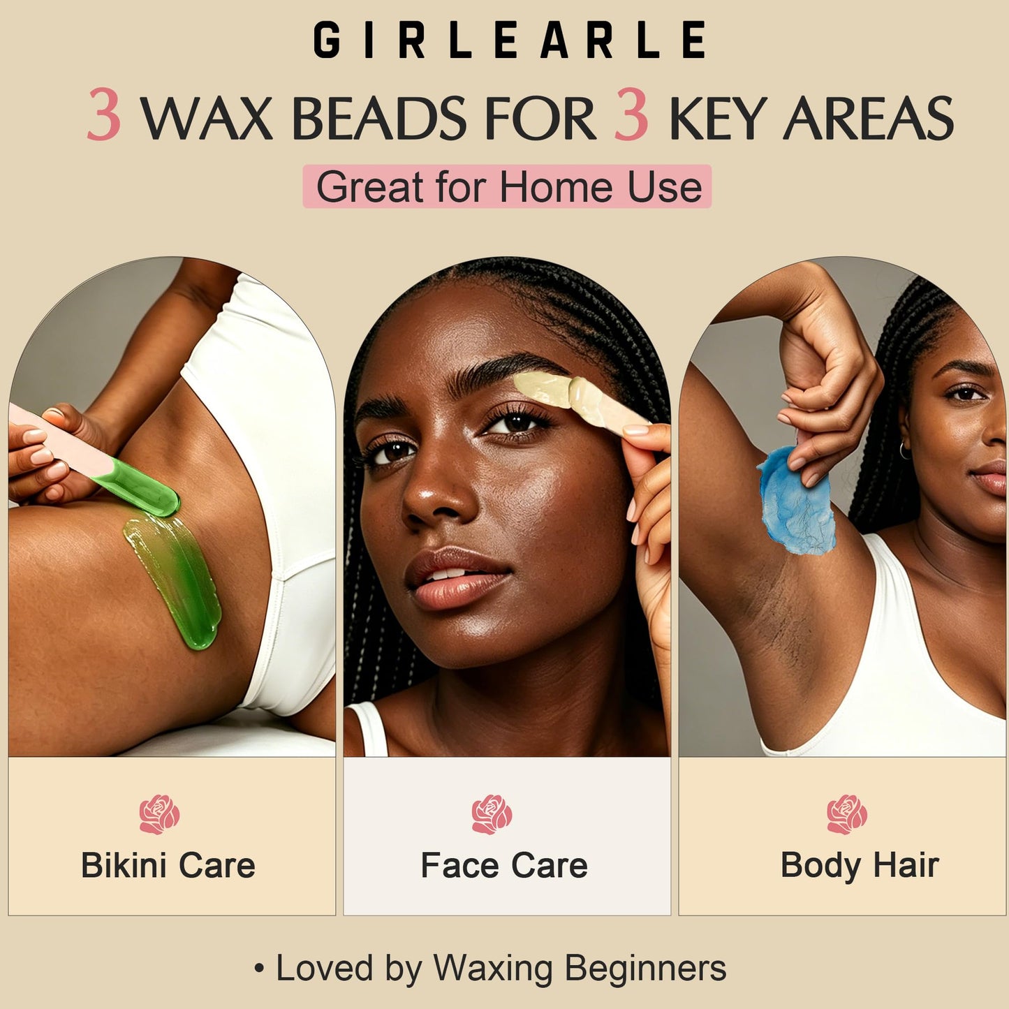 GIRLEARLE Premium Digital Waxing Kit for Women and Men, Wax Warmer Hair Removal at Home with Wax Beads & Silicone Pot, Target Different Types Beauty and Personal Care GIRLEARLE
