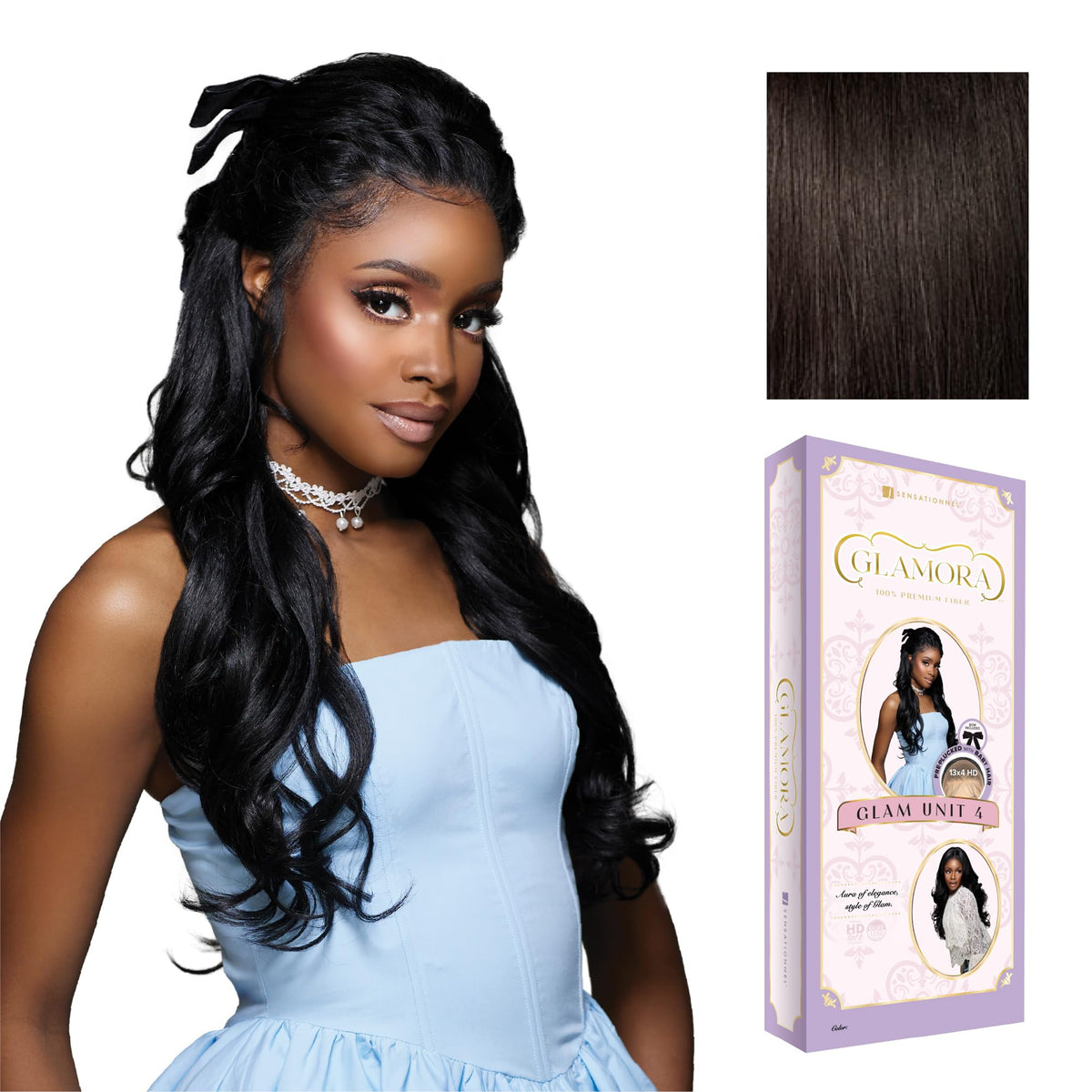 Sensationnel Glamora Lace Front Wig-Glam Unit 4, 2 DARKBROWN
