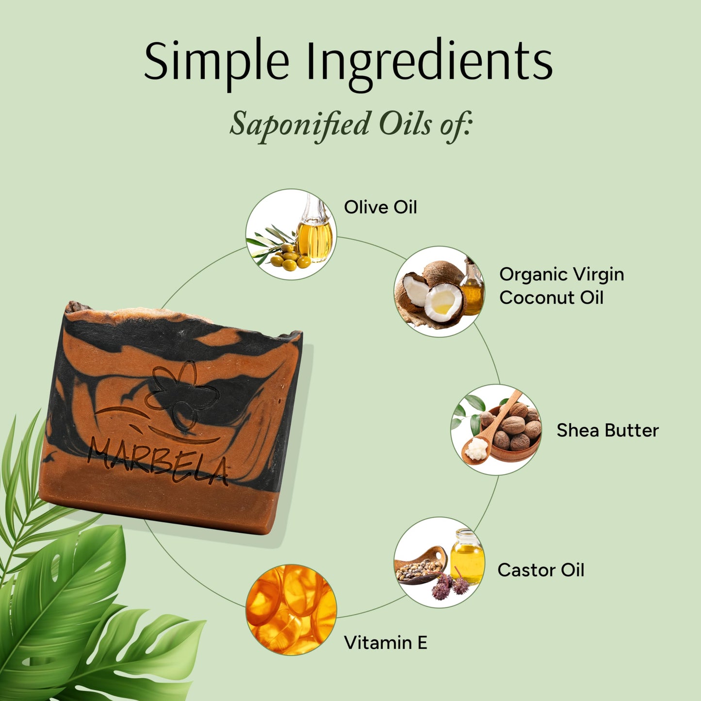 Marbela Cosmetics Pumpkin Spice Handmade Soap Bar - Made in USA, Vegan Friendly, Palm Oil Free, Natural Bar Soap - Gentle Face & Body Soap for Daily Beauty & Personal Care Marbela